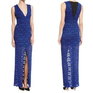 Alice + Olivia Kahlo Blue Lace Maxi Dress Sleeveless Size 6
